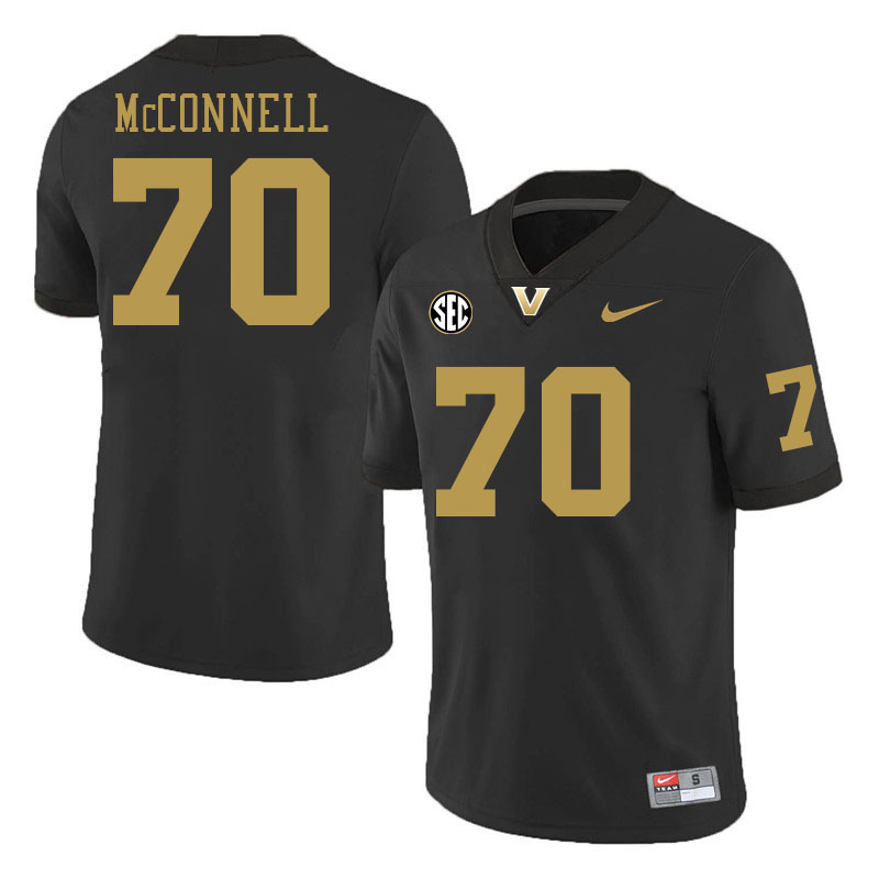 Vanderbilt Commodores #70 Cade McConnell College Football Jerseys 2024 Uniforms Stitched-Black